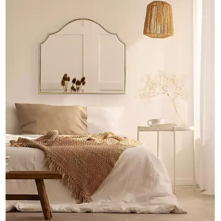 Kirklands Home Leanna Gold Arched Frame Mirror New