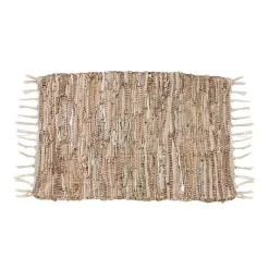 Kirklands Home Leather and Cotton Chindi Placemats, Set of 4 Tan Hot