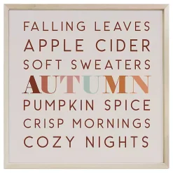 Fall>Kirklands Home Leaves Cider Sweaters Framed Wall Plaque