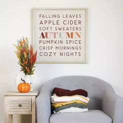 Fall>Kirklands Home Leaves Cider Sweaters Framed Wall Plaque
