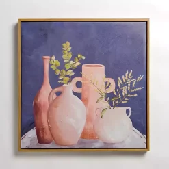 Kirklands Home Leaves in Terracotta Vases Framed Canvas Art Print