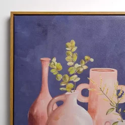Kirklands Home Leaves in Terracotta Vases Framed Canvas Art Print
