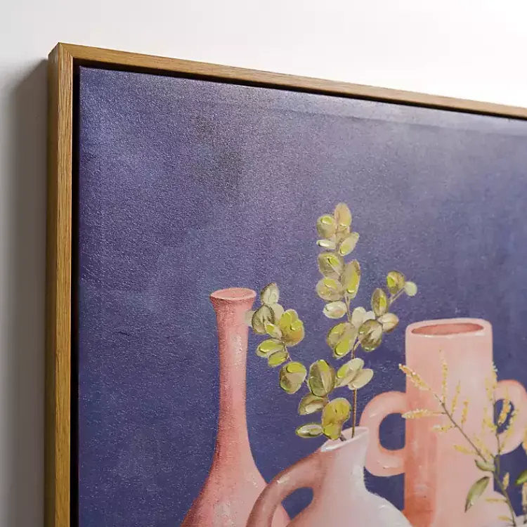 Kirklands Home Leaves in Terracotta Vases Framed Canvas Art Print