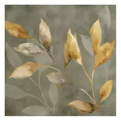 Kirklands Home Leaves on Gray Giclee Canvas Art Print Online