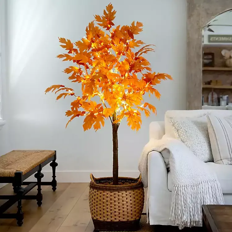 Fall>Kirklands Home LED Autumn Maple Tree, 6 ft. Orange