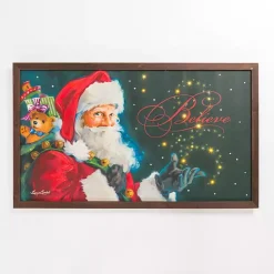 Christmas Art & Wall Decor>Kirklands Home LED Believe Holly Framed Art Print Multi