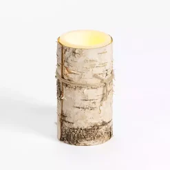 Flameless Candles>Kirklands Home LED Birch Tree Bark Pillar Candle, 3x6 Brown