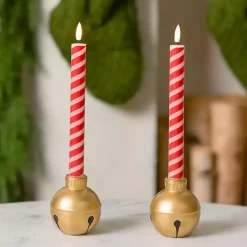 Flameless Candles>Kirklands Home LED Candy Cane Taper Candles, Set of 2