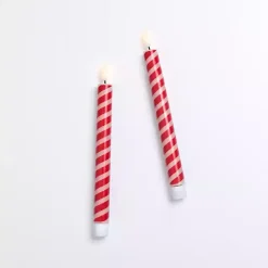Flameless Candles>Kirklands Home LED Candy Cane Taper Candles, Set of 2