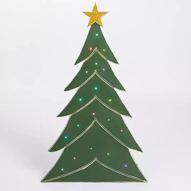 Outdoor Christmas Decorations>Kirklands Home LED Christmas Tree Porch Figurine Green