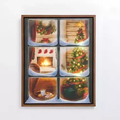 Christmas Art & Wall Decor>Kirklands Home LED Christmas Window Scene Canvas Art Print Multi