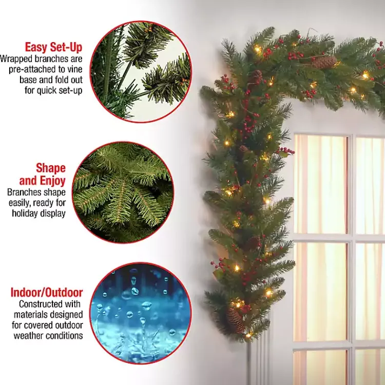 Christmas Arrangements & Garland>Kirklands Home LED Classic Collection Christmas Garland
