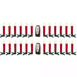 Christmas Tree Decorations>Kirklands Home LED Clip-On Taper Candles, Set of 24 Red