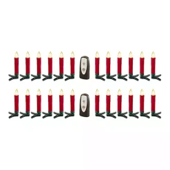 Christmas Tree Decorations>Kirklands Home LED Clip-On Taper Candles, Set of 24 Red