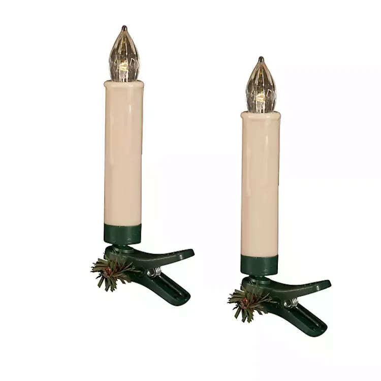 Christmas Ornaments>Kirklands Home LED Clip-On Taper Candles, Set of 24 White