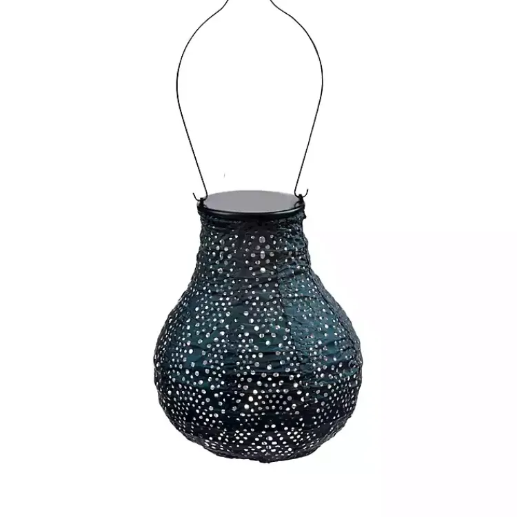 Kirklands Home LED Dark Bulb Outdoor Hanging Lantern Blue Outlet