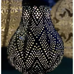 Kirklands Home LED Dark Bulb Outdoor Hanging Lantern Blue Outlet