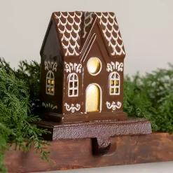 Christmas Stockings & Stocking Holders>Kirklands Home LED Gingerbread House I Stocking Holder Brown