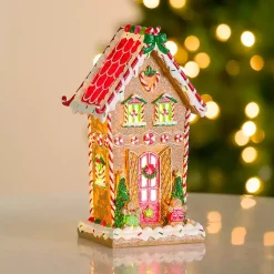 Christmas Decorations>Kirklands Home LED Gingerbread House Statue, 12 in. Brown