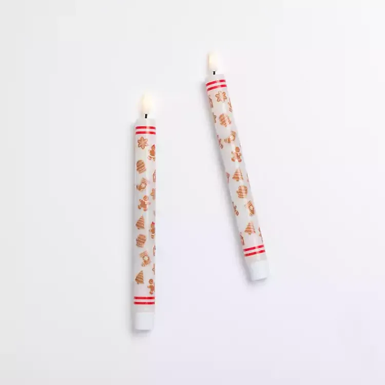 Flameless Candles>Kirklands Home LED Gingerbread Man Taper Candles, Set of 2