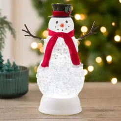 Christmas Decorations>Kirklands Home LED Glitter Snowman Snow Globe