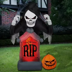 Halloween>Kirklands Home LED Grim Reaper Outdoor Halloween Inflatable