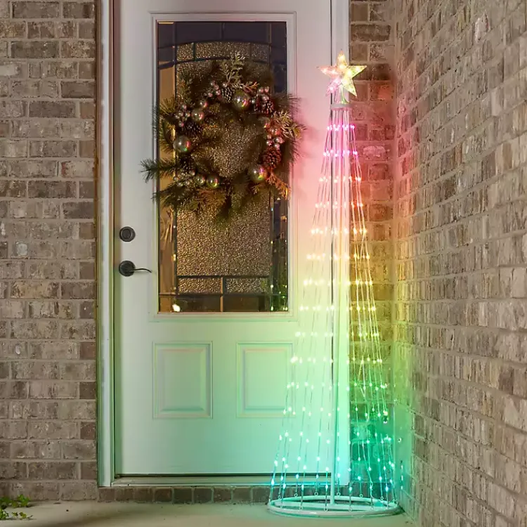 Outdoor Christmas Decorations>Kirklands Home LED Multicolor Outdoor Christmas Tree, 70 in.