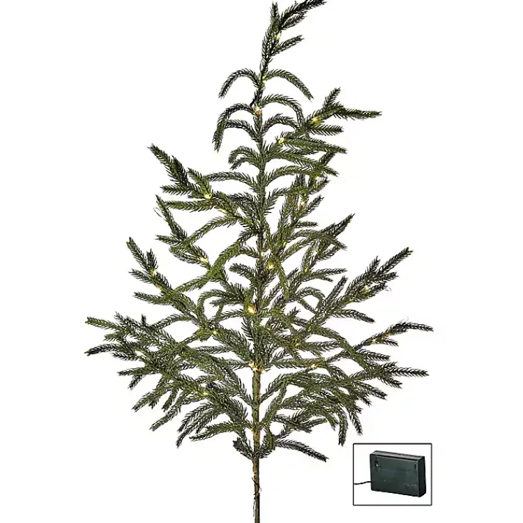 Christmas Arrangements & Garland>Kirklands Home LED Natural Touch Norfolk Pine Spray Green