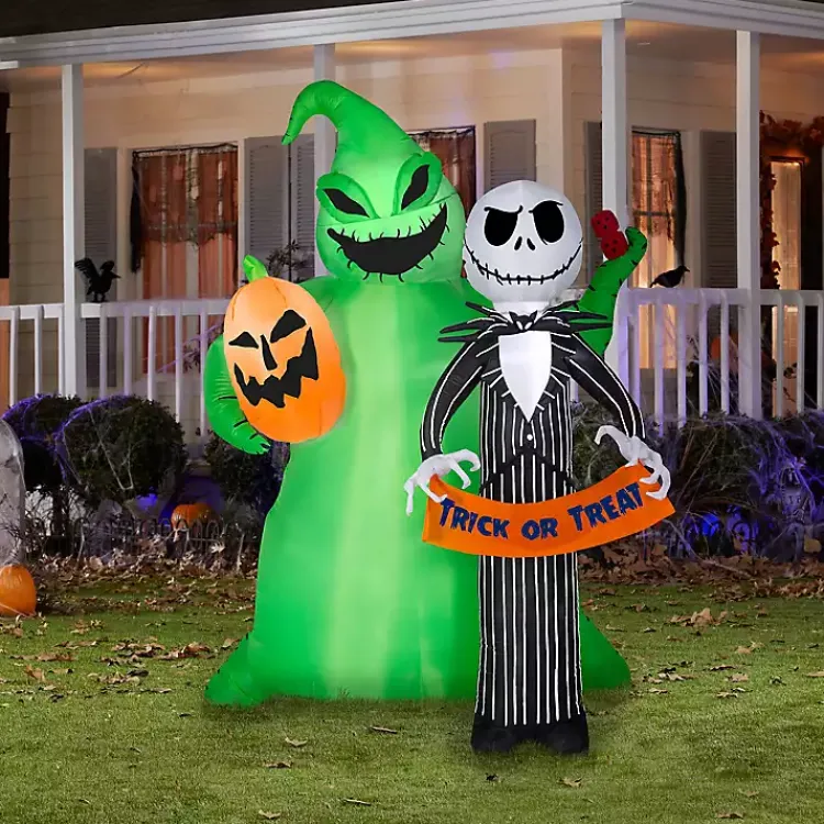 Halloween>Kirklands Home LED Nightmare Before Christmas Inflatable, 6.5 ft.