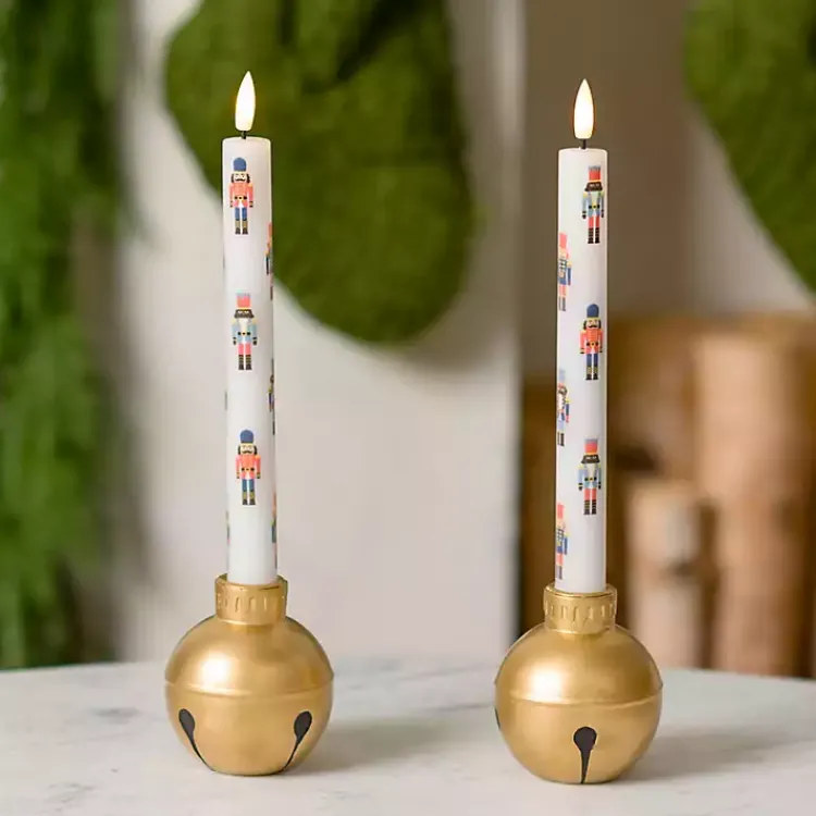 Flameless Candles>Kirklands Home LED Nutcracker Taper Candles, Set of 2