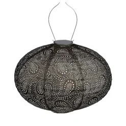 Kirklands Home LED Oval Taupe Outdoor Hanging Lantern Gray Sale