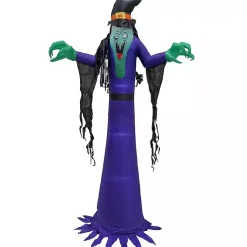 Halloween>Kirklands Home LED Purple Witch Halloween Inflatable, 12 ft.