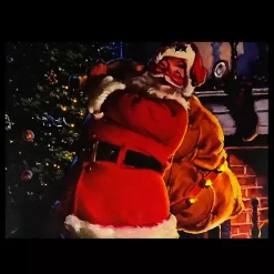 Christmas Art & Wall Decor>Kirklands Home LED Santa with Gifts Canvas Art Print