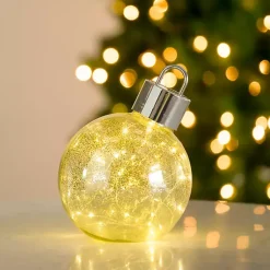 Christmas Decorations>Kirklands Home LED Mercury Glass Ornament, 10 in. Silver