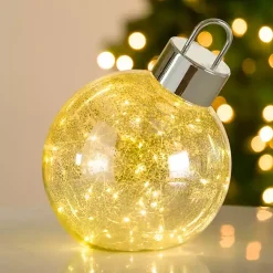 Christmas Decorations>Kirklands Home LED Mercury Glass Ornament, 12 in. Silver