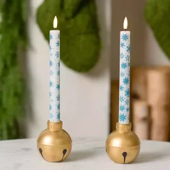 Flameless Candles>Kirklands Home LED Snowflake Taper Candles, Set of 2
