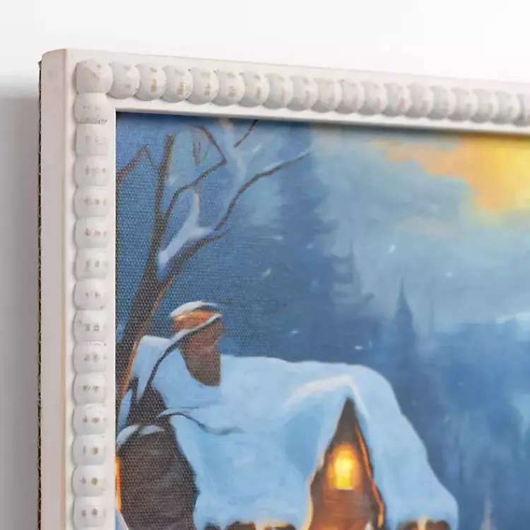 Christmas Art & Wall Decor>Kirklands Home LED Snowman Beaded Framed Art Print