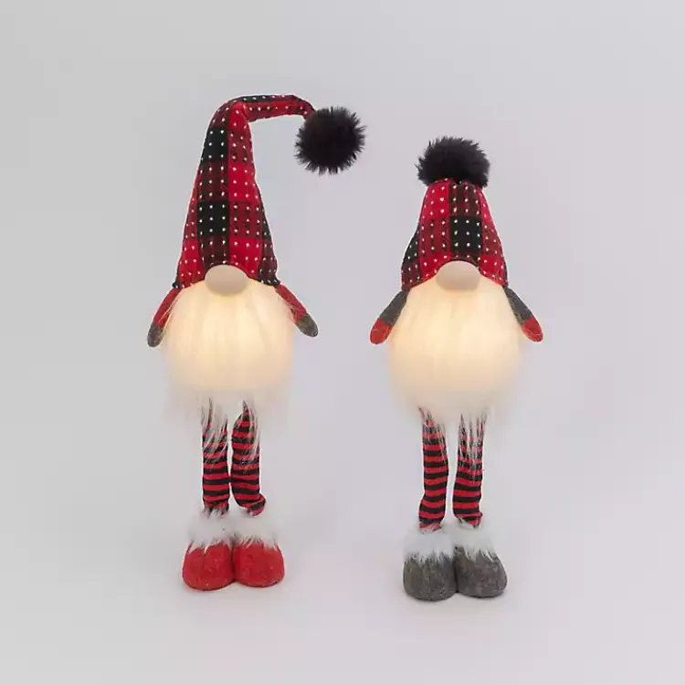 Christmas Decorations>Kirklands Home LED Standing Plush Gnome Decorations, Set of 2