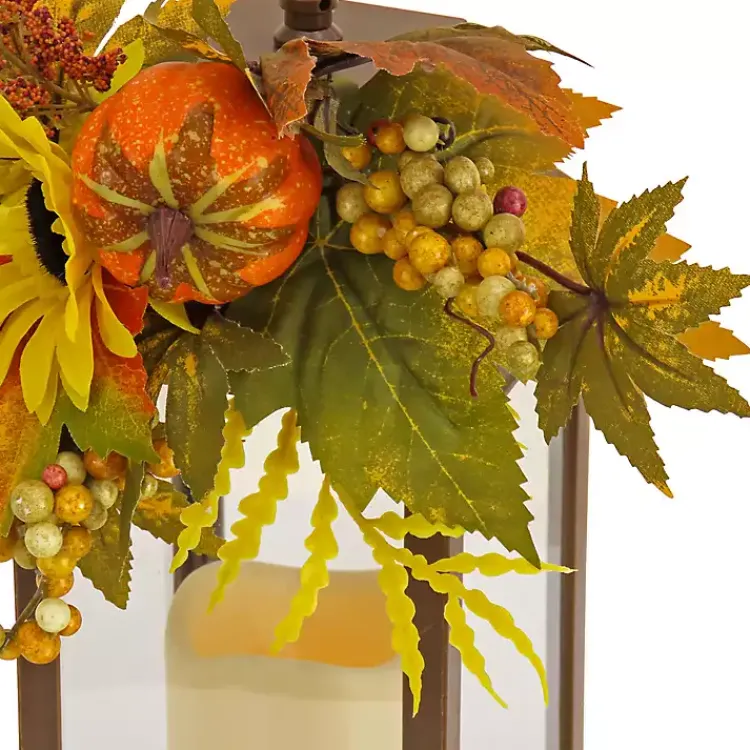 Fall>Kirklands Home LED Sunflower and Pumpkin Lantern