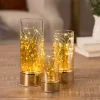 Lanterns>Kirklands Home LED Twinkle Light Glass Hurricanes, Set of 3