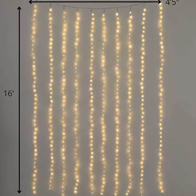 Christmas Decorations>Kirklands Home LED Warm White Christmas Curtain String Lights