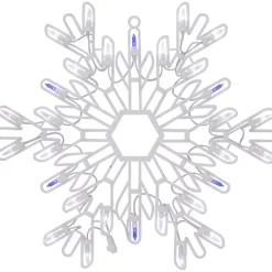 Christmas Art & Wall Decor>Kirklands Home LED and Blue Snowflake Decoration, 15 in. White