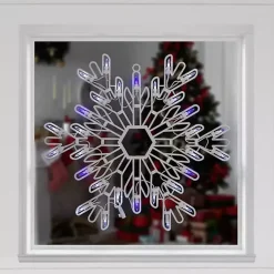 Christmas Art & Wall Decor>Kirklands Home LED and Blue Snowflake Decoration, 15 in. White