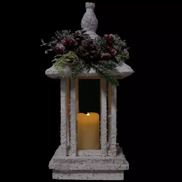 Christmas Decorations>Kirklands Home LED Christmas Lantern with Greenery White