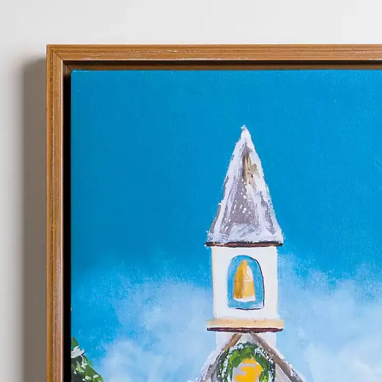 Christmas Art & Wall Decor>Kirklands Home LED White Church Christmas Canvas Art Print