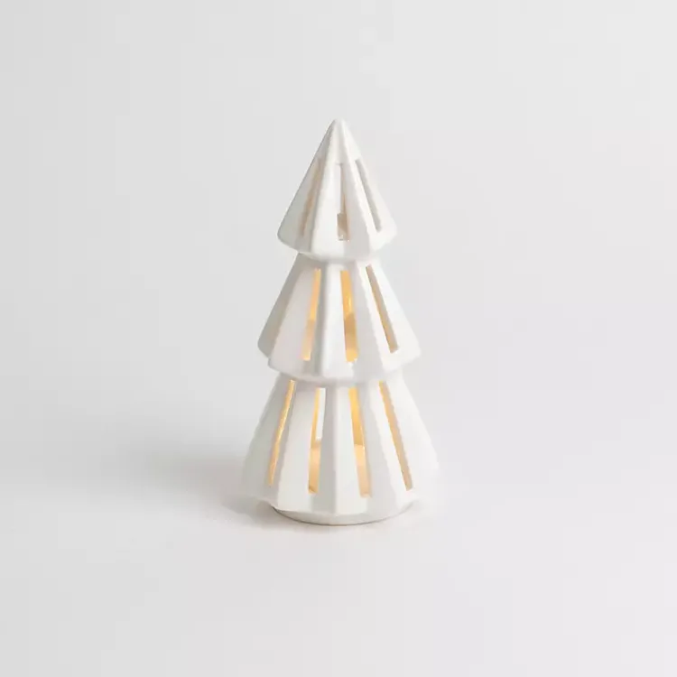 Christmas Decorations>Kirklands Home LED Geometric Christmas Tree, 7 in. White