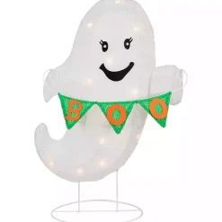 Halloween>Kirklands Home LED White Ghost Boo Banner Halloween Outdoor Décor