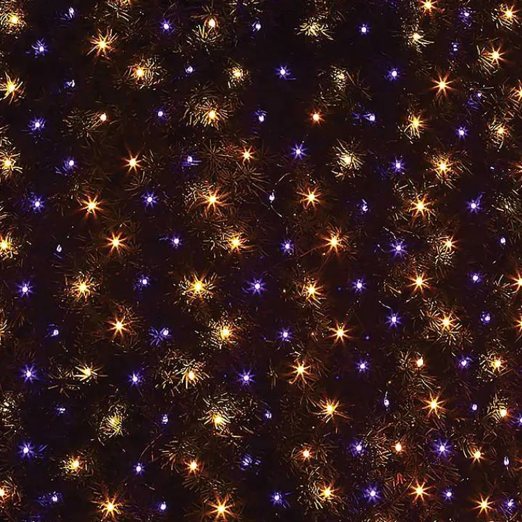 Halloween>Kirklands Home LED White Purple & Orange Light Net