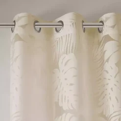 Kirklands Home Leilani Palm Leaf Curtain Panel, 63 in. Tan Outlet