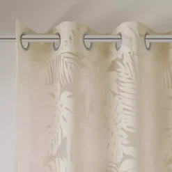 Kirklands Home Leilani Palm Leaf Curtain Panel, 63 in. Tan Outlet
